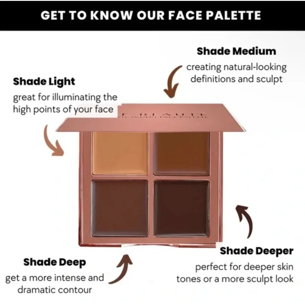 Ace Beaute Limited Edition Ultimate Sculpt Face Palette for dark skin tones/ NIB